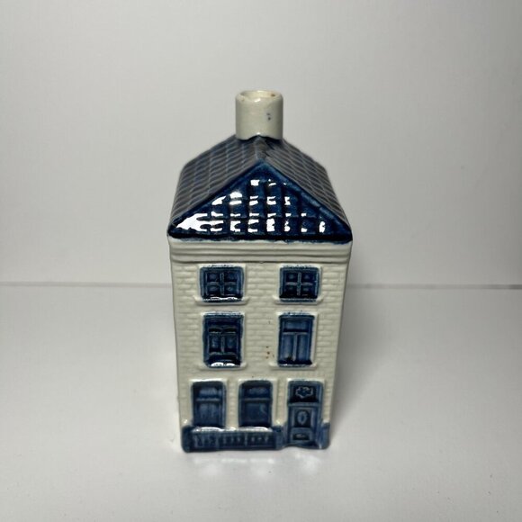 KLM Blue Delftware Miniature House Bottle *empty* - Picture 1 of 11